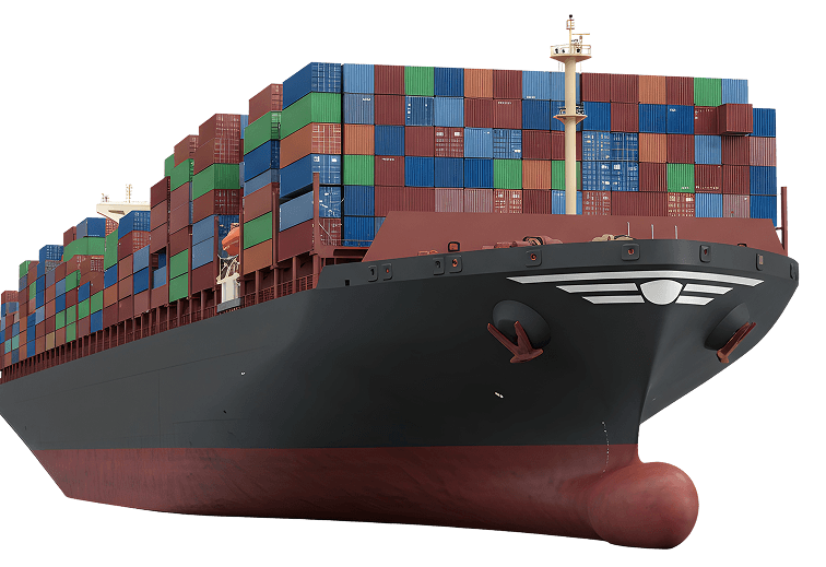 Full container load being loaded onto a cargo ship