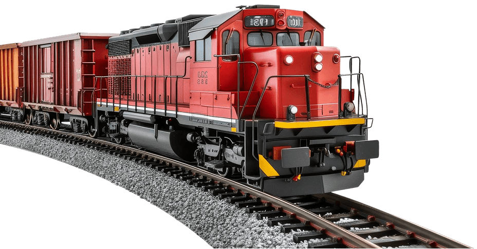 Intermodal containers loaded on a rail car